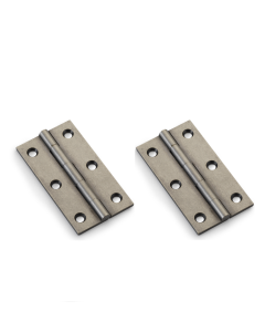 Alexander And Wilks Solid Drawn Cabinet Brass Butt Hinge 3"(75mm) Polished Pewter AW075-CH-PWT Pair