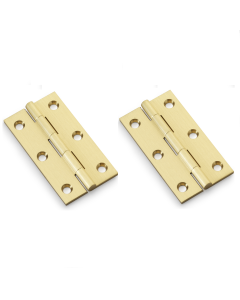 Alexander And Wilks Solid Drawn Cabinet Brass Butt Hinge 3"(75mm) Satin Brass AW075-CH-SB Pair