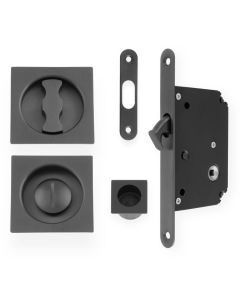 Sliding Pocket Door Lock Set - Square Roses -Dark Bronze PVD By Alexander & Wilks AW111RDBZPVD