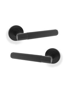 Alexander And Wilks Spitfire Lever Reeded On 50X6mm Rose Matt Black AW222BL