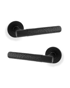 Alexander And Wilks Spitfire Lever Hammered On 50X6mm Rose Matt Black AW223BL