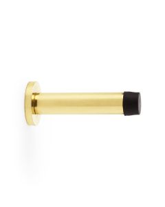 Alexander And Wilks Projection Cyl. Doorstop On Rose 75mm Pol Brass Lacq AW616PBL