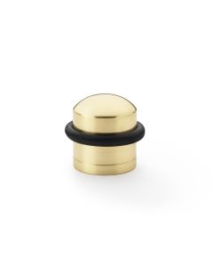 Alexander And Wilks Dome Top Floor Mounted Door Stop Polished Brass Lacq AW638PBL