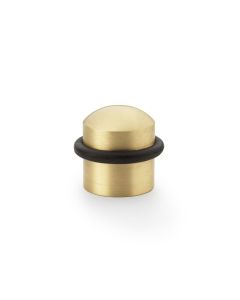 Alexander And Wilks Dome Top Floor Mounted Door Stop Satin Brass AW638SB
