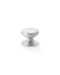 Alexander And Wilks 38mm Rnd Cup Knob Integral Stepped Rose Satin Chrome AW825-38-SC