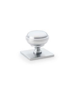 Alexander And Wilks Quantock Cupboard Knob On Square Plate AW826-34-SC Satin Chrome