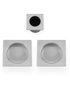 Sliding door pull Kit - 60mm Square-Satin Chrome By Alexander & Wilks AW995SC