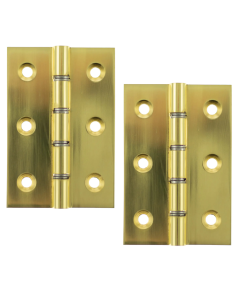 Atlantic Washered Hinges 3" x 2" x 2.2mm without Screws - Polished Brass AWH3222PB