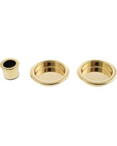 AGB Sliding Door Flush Pull Round - Polished Brass B019201003