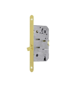 AGB Sliding Door Bathroom Lock Set with Round Flush Handle - Polished Brass B046815003