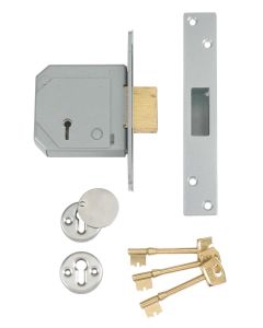 Union British Standard 5 Lever.MorticeDead Lock Single Pole B-3G114ESP-SC67 Satin Chrome