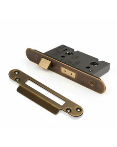 Eurospec Easi - T Bathroom Security Sashlock 44mm Backset 64mm Case Radius Antique Brass