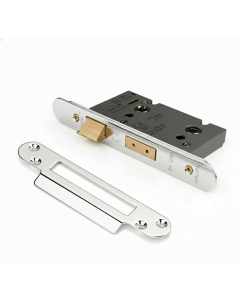 Eurospec Easi - T Bathroom Security Sashlock 44mm Backset 64mm Case Radius Polished Stainless Steel
