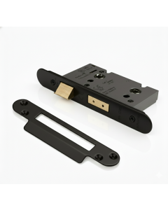 Eurospec Easi - T Bathroom Security Sashlock 44mm Backset 64mm Case Radius Matt Black