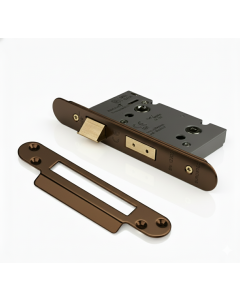 Eurospec Easi - T Bathroom Security Sashlock 44mm Backset 64mm Case Radius Matt Bronze