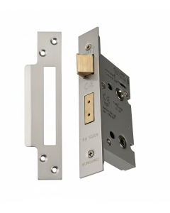 Eurospec BAS5025SSS Easi - T - Bathroom Lock 5mm Follower 44mm 64mm Satin Stainless Steel