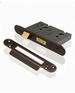 Eurospec Easi - T Bathroom Security Sashlock 57mm Backset 76mm Case Radius Antique Brass