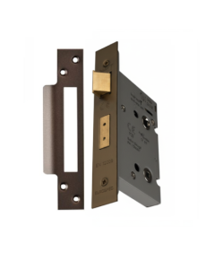 Eurospec Easi - T Bathroom Security Sashlock 57mm Backset 76mm Case Matt Bronze