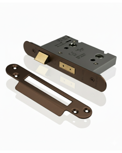 Eurospec Easi - T Bathroom Security Sashlock 57mm Backset 76mm Case Radius Matt Bronze