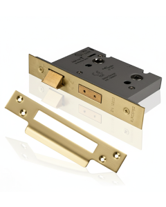 Eurospec BAS5030PVD Easi - T Bathroom Lock 5mm Follower 57mm backset 76mm case Polished Brass PVD