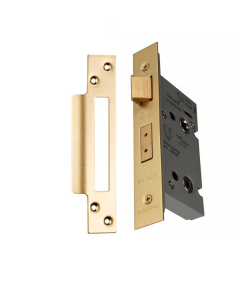 Eurospec Easi - T Bathroom Security Sashlock 57mm Backset 76mm Case Satin Brass