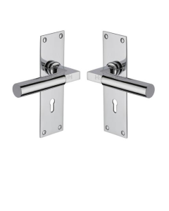 Heritage Brass BAU7300-PC Door Handle Lever Lock Bauhaus Design Polished Chrome finish