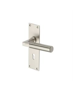Heritage Brass BAU7300-SN Door Handle Lever Lock Bauhaus Design Satin Nickel finish