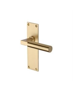 Heritage Brass BAU7310-SB Door Handle Lever Latch Bauhaus Design Satin Brass finish