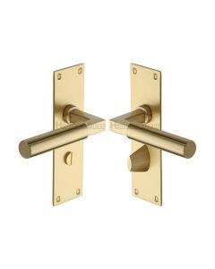Heritage Brass BAU7330-SB Door Handle for Bathroom Bauhaus Design Satin Brass finish
