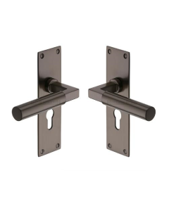 Heritage Brass BAU7348-MB Door Handle for Euro Profile Plate Bauhaus Design Matt Bronze finish