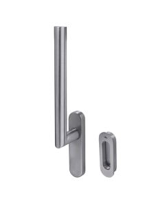 BLU, Lift and Slide Door Handle, Internal Lever & Euro Profile Cut-Out Faceplate, External Flush Pull, 35 x 152 x 14mm, 316 Satin Stainless Steel KM750B-SSS