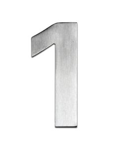 BLU, Number 1 Self Adhesive Door Numeral, 100mm, 316 Satin Stainless Steel BLN1-SSS