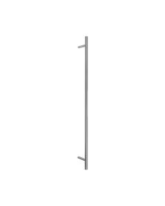 BLU HAB6 Offset Round 'T' Bar Pull Handle, 1500mm Long, 1300mm Centres, 32mm Diameter, Universal Fixing, 316 Satin Stainless Steel. HAB6-1500-UF-SSS