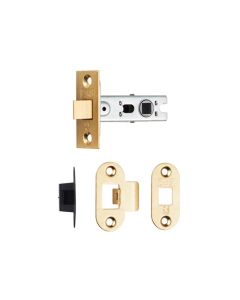 Eurospec BTL1/R 2.5" Ce B/T Tubular Mortice Latch Radius Eb 64mm Electro Brassed