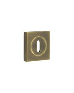 Burlington Standard Keyway Escutcheons Square Plain Rose Antique Brass