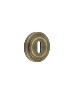 Burlington Standard Keyway Escutcheons Stepped Rose Antique Brass