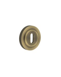 Burlington Standard Keyway Escutcheons Knurled Rose Antique Brass