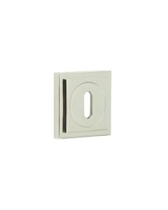 Burlington Standard Keyway Escutcheons Square Stepped Rose Polished Nickel