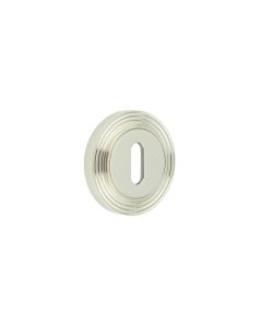 Burlington Standard Keyway Escutcheons Reeded Rose Polished Nickel