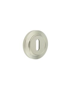 Burlington Standard Keyway Escutcheons Chamfered Rose Satin Nickel