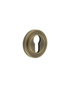 Burlington Euro Profile Escutcheons Stepped Rose Antique Brass