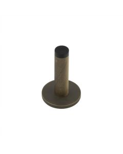 Burlington Knurled Wall Mounted Doorstops Knurled Rose Antique Brass