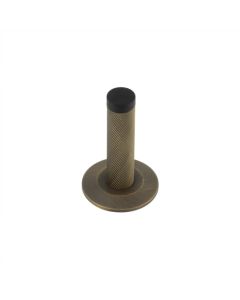 Burlington Knurled Wall Mounted Doorstops Chamfered Rose Antique Brass