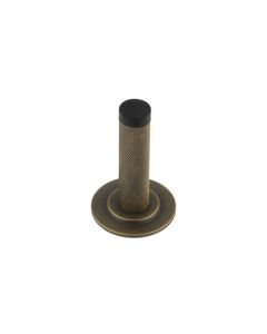 Burlington Knurled Wall Mounted Doorstops Stepped Rose Antique Brass