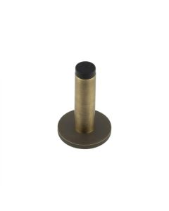 Burlington Plain Wall Mounted Door Stops Knurled Rose Antique Brass