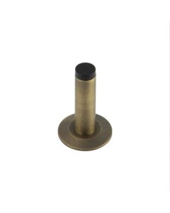 Burlington Plain Wall Mounted Door Stops Chamfered Rose Antique Brass