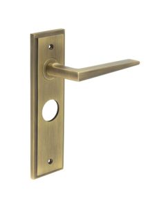 Frelan Burlington Mayfair Door Handle on Bathroom Plate Antique Brass BUR10KIT10 Consist of BUR10AB and BUR453AB