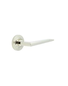 Frelan Burlington Mayfair Door Handle on Chamfered outer Rose Polished Nickel BUR10KIT158 Consist of BUR10PN and BUR51PN