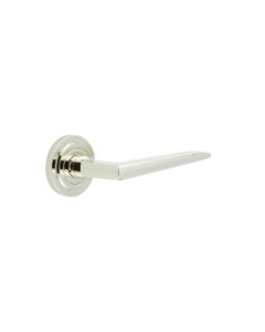 Frelan Burlington Mayfair Door Handle on Stepped outer Rose Polished Nickel BUR10KIT159 Consist of BUR10PN and BUR52PN
