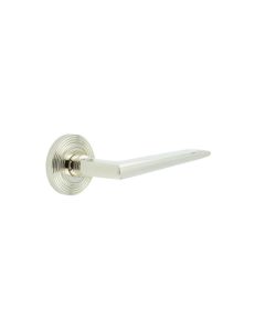 Frelan Burlington Mayfair Door Handle on Reeded outer Rose Polished Nickel BUR10KIT160 Consist of BUR10PN and BUR53PN